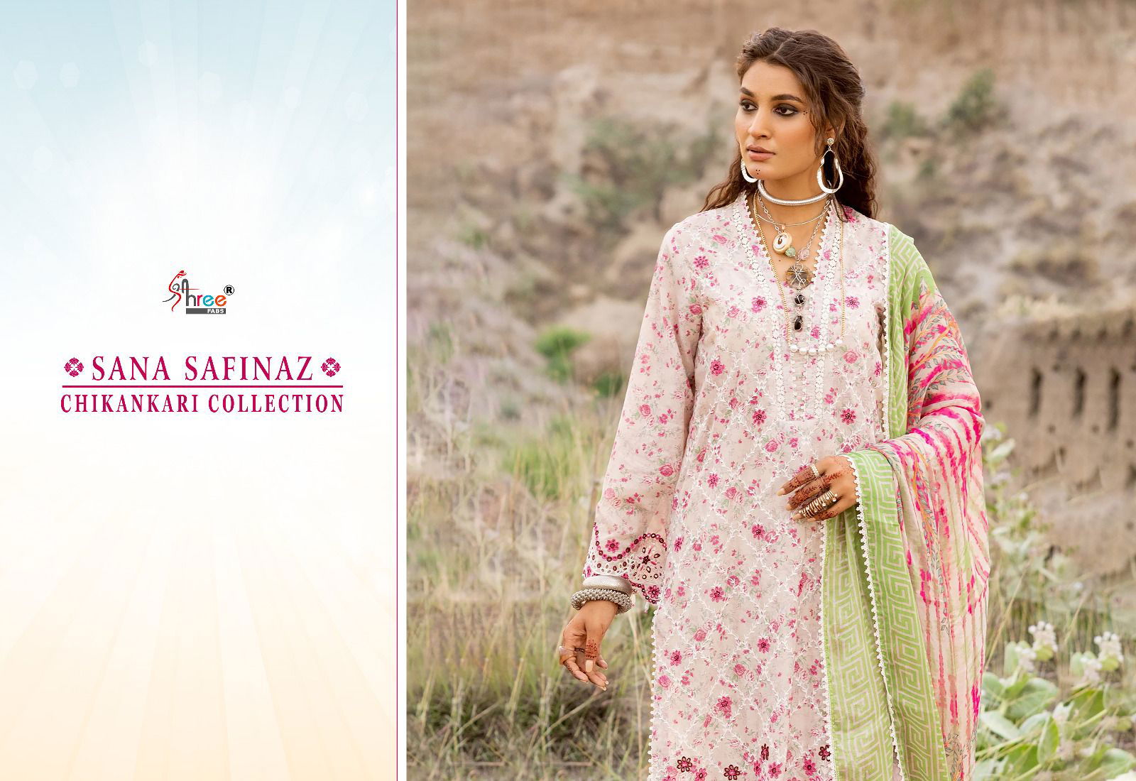 Sana Safinaz Chikankri Collection By Shrees Fab  Lawn Cotton Pakistani Suits